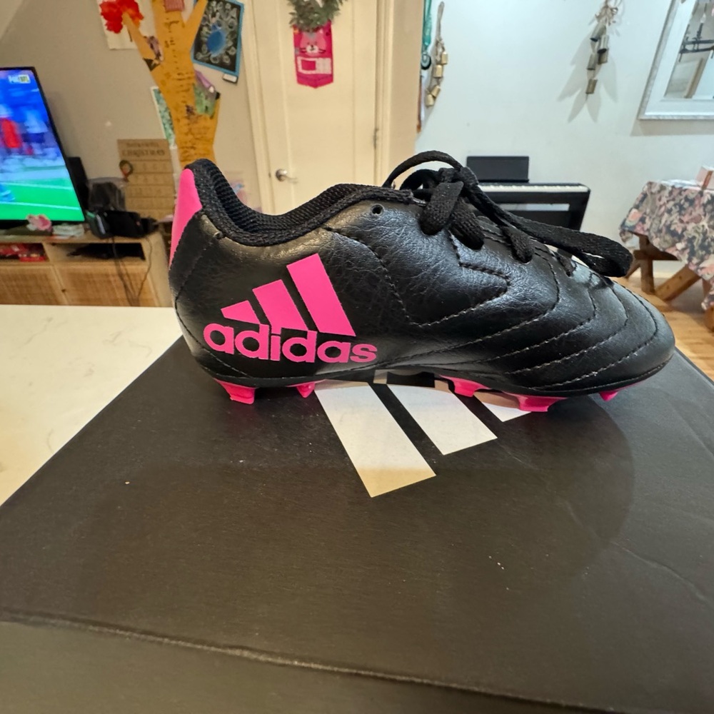 Brand new in box Adidas Girls Black and Pink Soccer Cleats